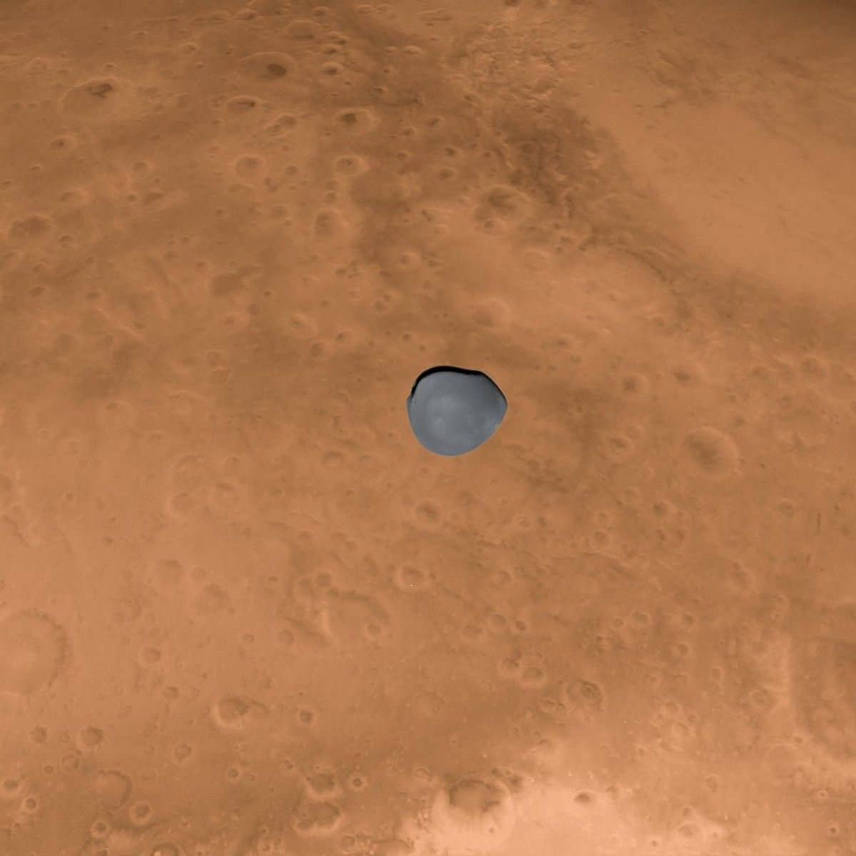 Hera realiza sobrevoo em Marte e revela Deimos