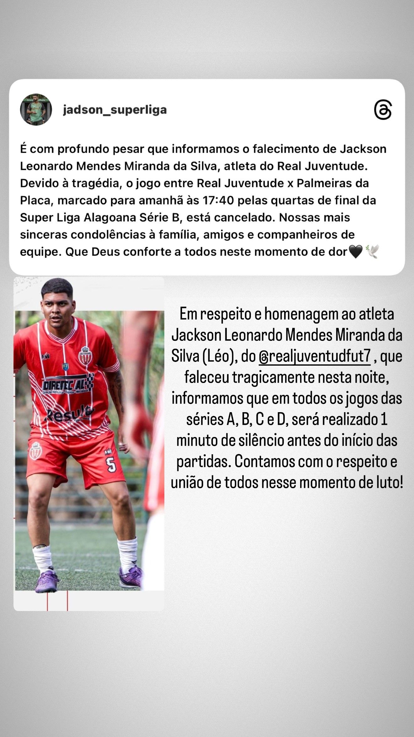 Léo Mendes, atleta de Futebol 7, morre em acidente de moto em Maceió. Reprodução: Globo