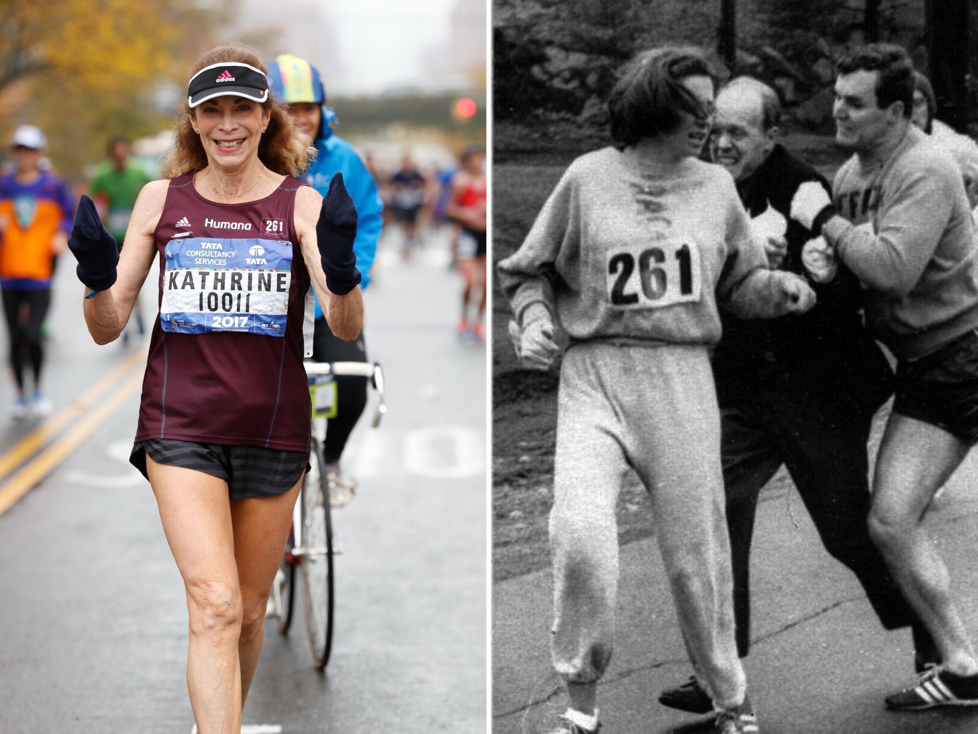 Kathrine Switzer, primeira mulher a correr o Boston Marathon em 1967, ainda inspira corredoras hoje. Reprodução: Business Insider