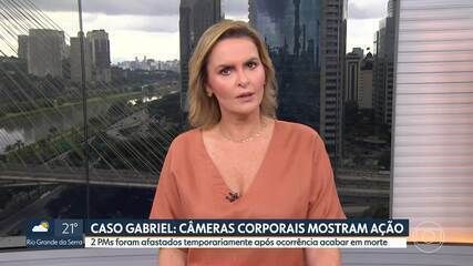 Imagens mostram momento em que policiais atiram contra Gabriel durante abordagem em São Paulo. Reprodução: Globo