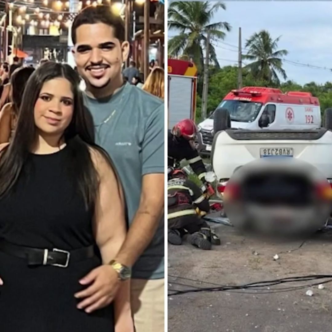 Casal morre e dois ficam feridos em acidente na rodovia AL-101 sul.; Reprodução: Globo