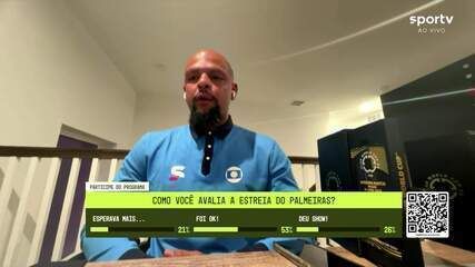 Felipe Melo comenta sobre a expectativa de vitória do Palmeiras contra o Inter Miami na Copa do Mundo de Clubes.; Reprodução: Globo