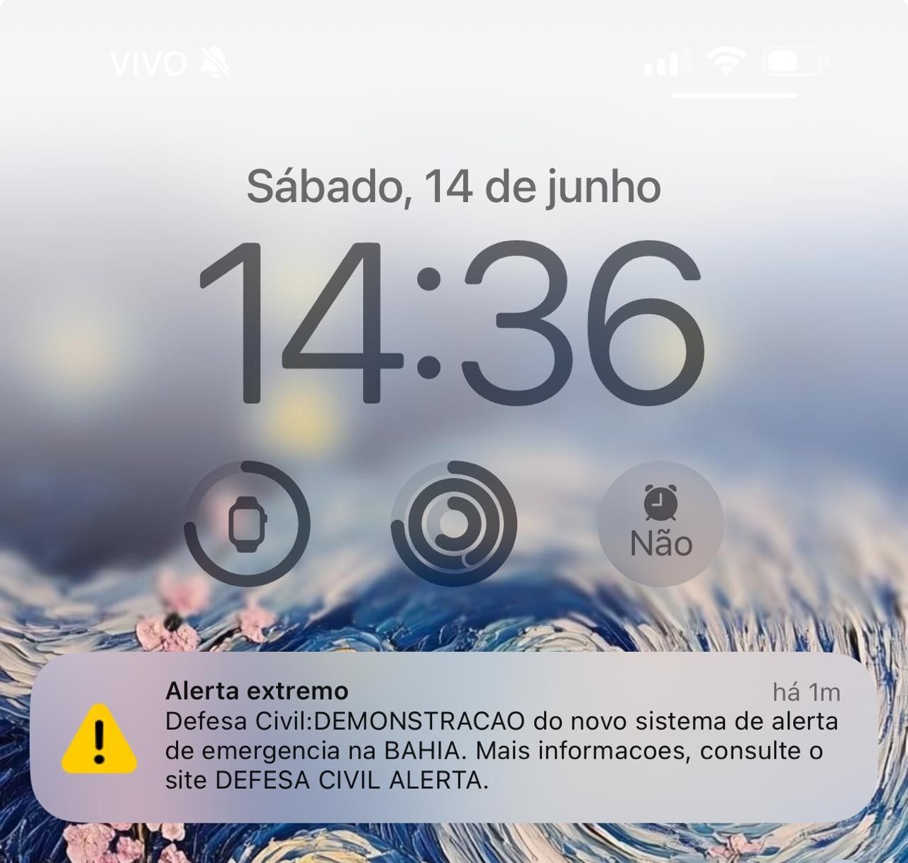Teste do novo sistema Defesa Civil Alerta em 36 municípios nordestinos. Reprodução: Globo