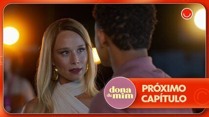 Mirna Vargas tenta chantagear Samuel em cena de Dona de Mim. Reprodução: Globo