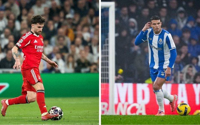 Jogadores em campo no clássico Benfica x Porto; confira as odds.. Reprodução: Esporte