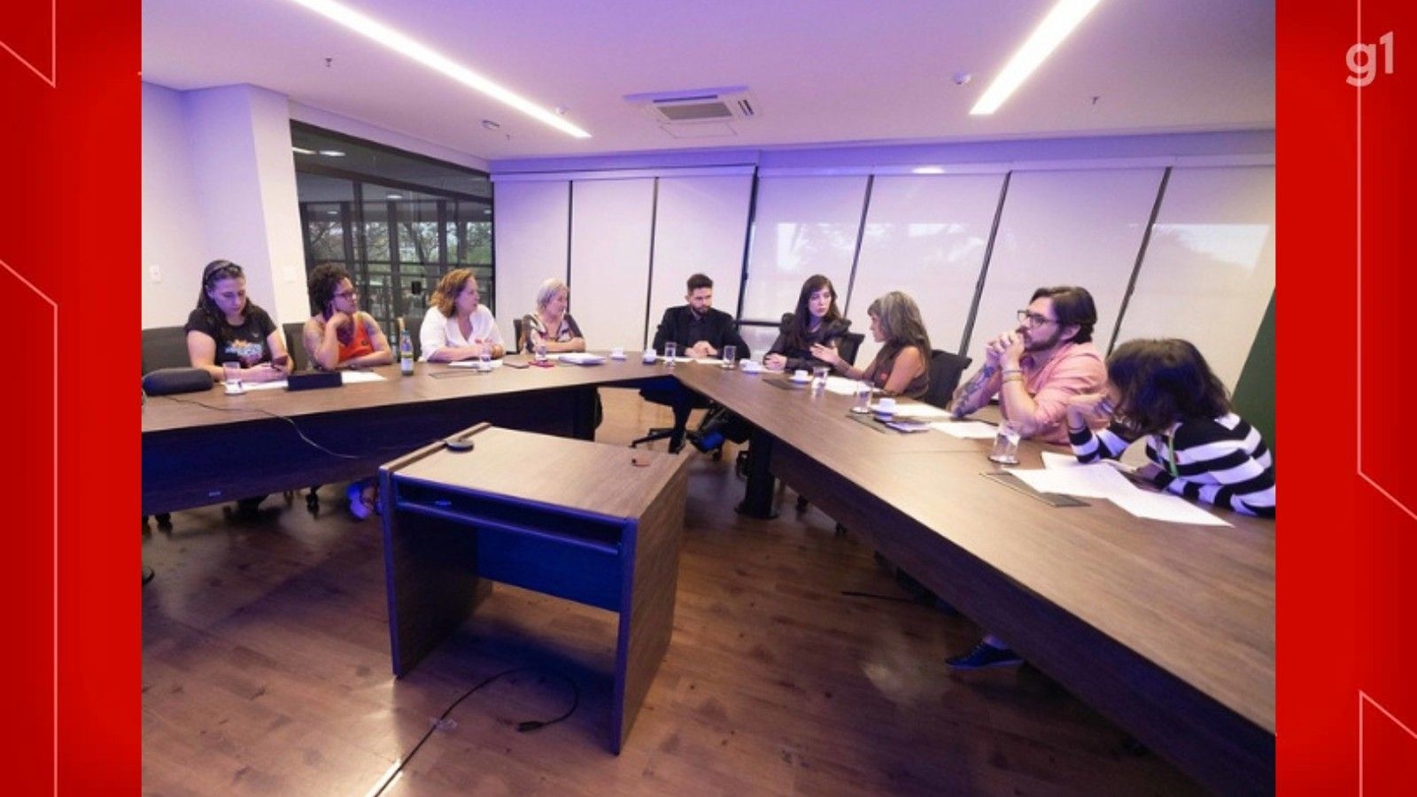 Autoridades debatem ações de fiscalização em clínicas terapêuticas no DF. Legenda da imagem. Reprodução: Retorno do item 11