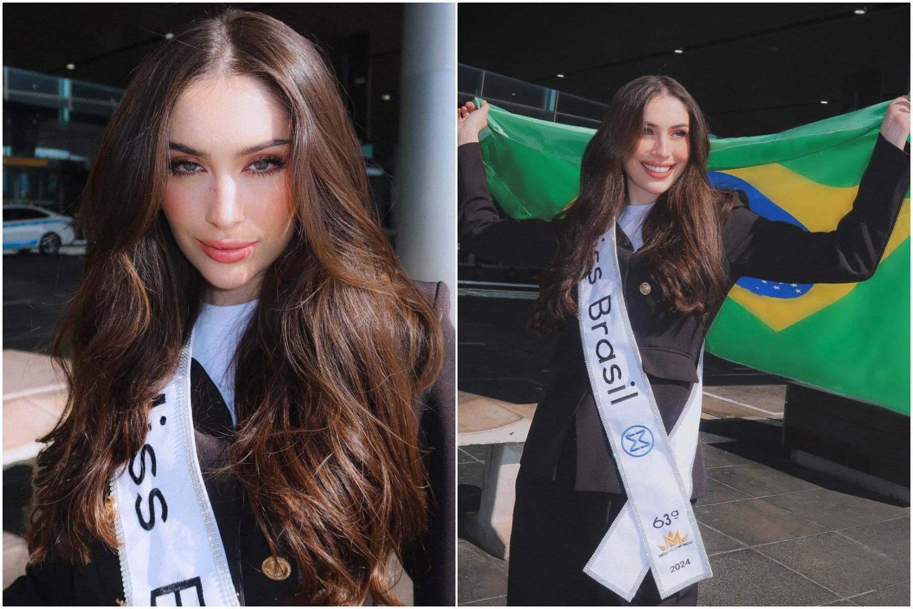 Jessica Pedroso, favorita ao título de Miss Mundo 2025, representa o Brasil na final na Índia. Reprodução: Globo