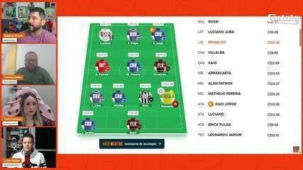 Time oficial do Cartola para a rodada #17 do Brasileirão escalado. Reprodução: Globo