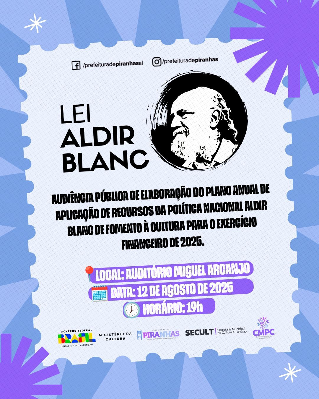 Audiência Pública em Piranhas busca construir diretrizes do investimento cultural em 2025. Reprodução: Assessoria