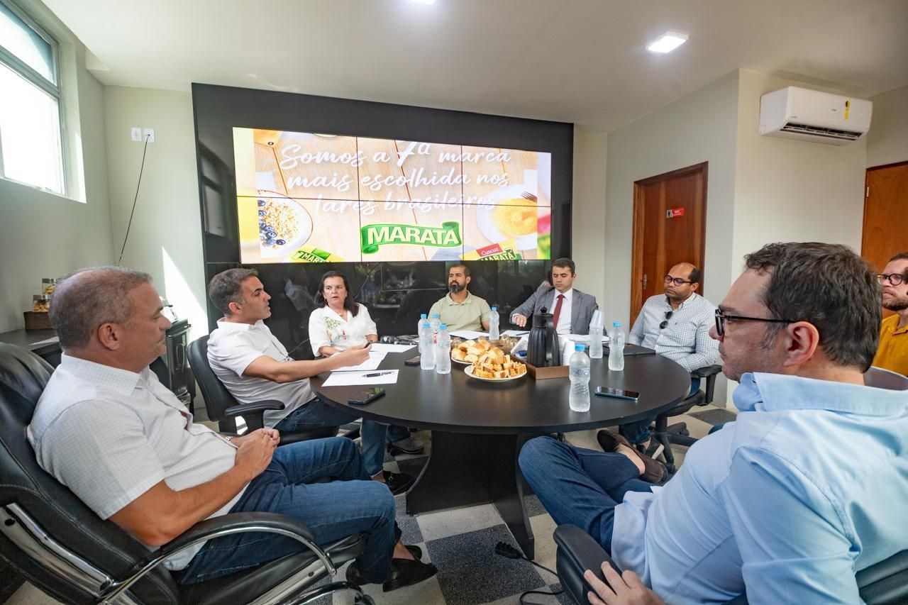 Reunião marca a chegada da JVA Alimentos ao Polo Industrial de Pilar. Reprodução: Assessoria