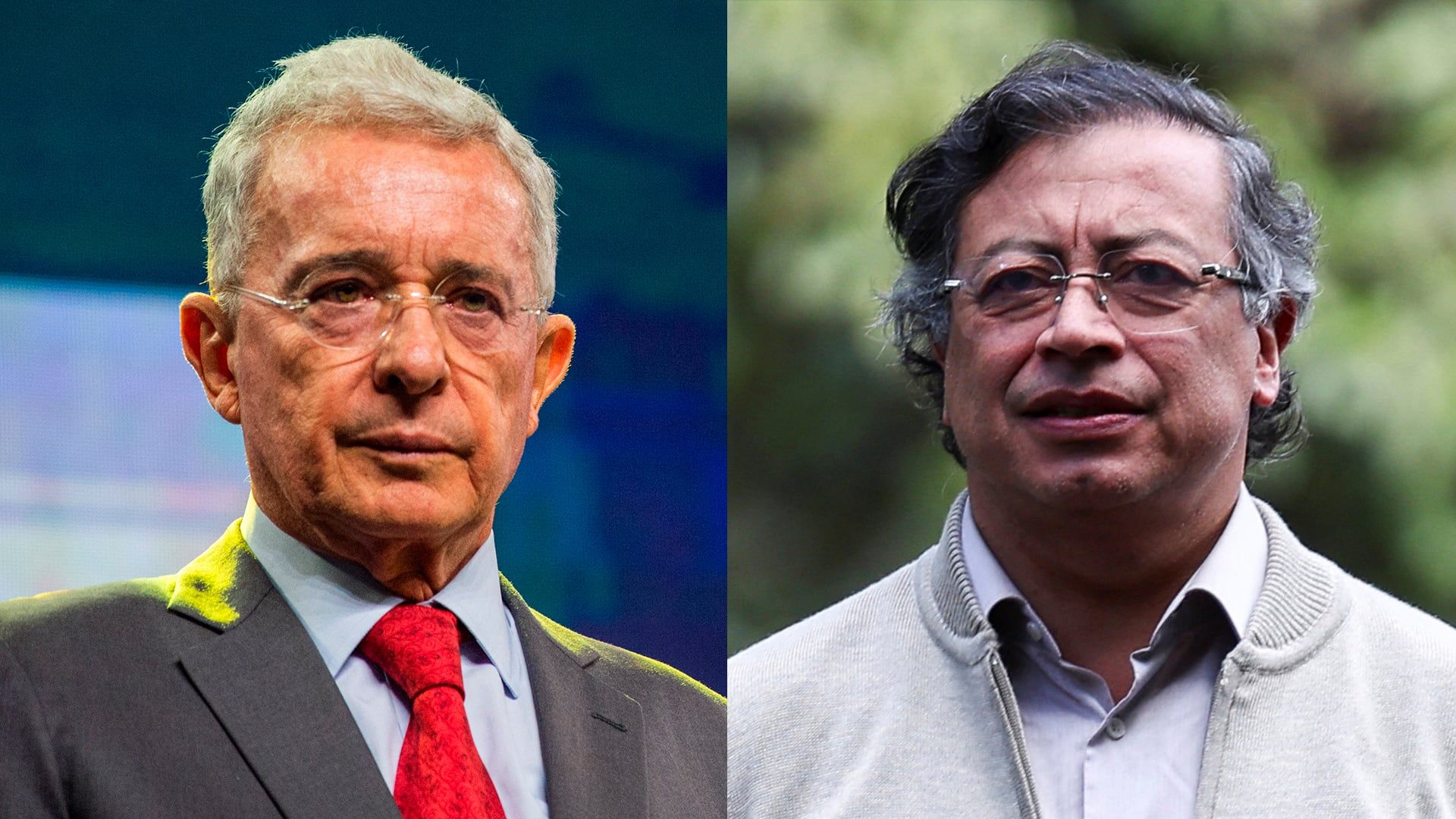 [Duas sombras de Uribe e Petro marcam a eleição na Colômbia.]. Reprodução: Elpais