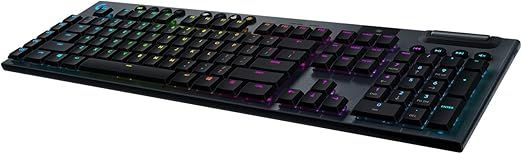 Teclado Mecânico Gamer Sem Fio Logitech G915 LIGHTSPEED com RGB LIGHTSYNC, USBou Bluetooth, Controles de Mídia, Design Ultrafino, Exclusivo Switch de PerfilBaixo GL Tactile e Bateria Recarregável