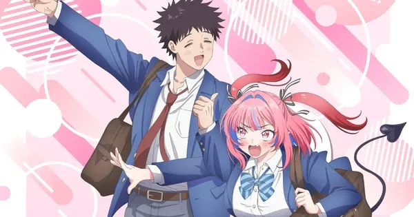 Demonessa e garoto do ensino médio em cena de comédia romântica. Reprodução: Anime News Network