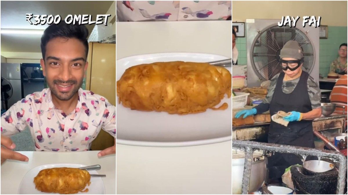 Influenciador mostra prato de omelete de caranguejo, famoso no restaurante reconhecido em 2018. Reprodução: Globo