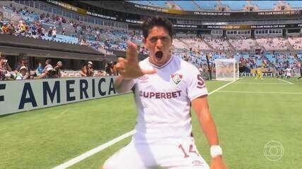Germán Cano chora emocionado após classificação do Fluminense na Copa do Mundo de Clubes. Reprodução: Globo