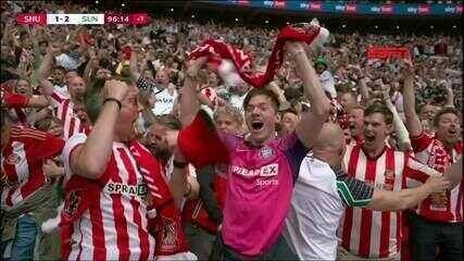 Sunderland conquista acesso à Premier League com vitória dramática sobre Sheffield United. Reprodução: Globo