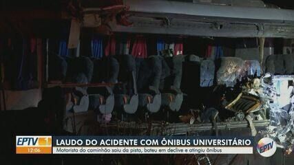 Familiares de estudantes mortos em acidente em Nuporanga pedem justiça durante protesto. Reprodução: Globo