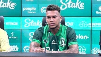 Gabriel Veron é apresentado como novo reforço do Juventude para a Série A do Campeonato Brasileiro. Reprodução: Globo