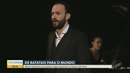 Cantor Luís Felipe, de Batatais, se destaca na Ópera de Paris. Reprodução: Globo