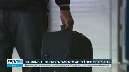 Anac lança manual de combate ao tráfico de pessoas na aviação em Viracopos. Reprodução: Globo