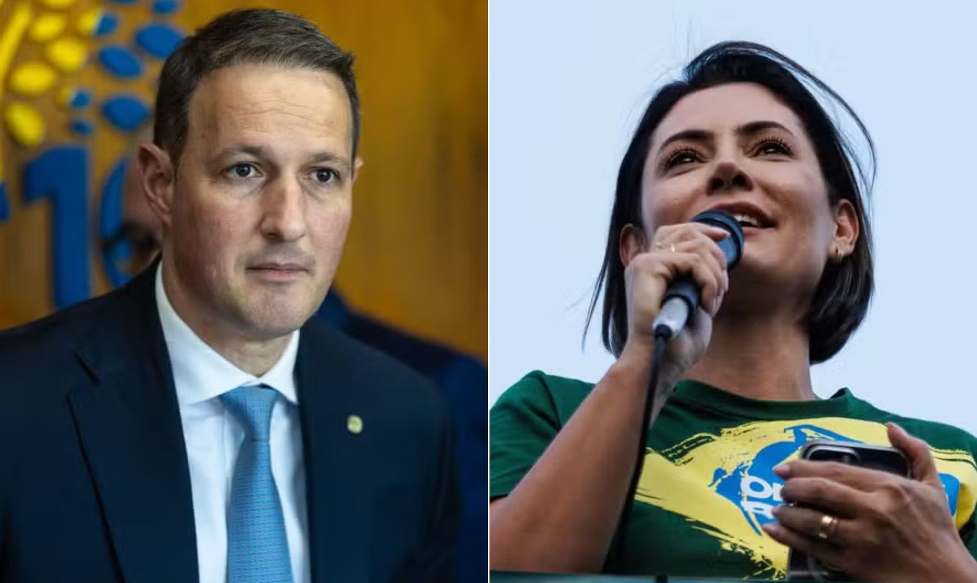 Derrite x Michelle mostram a divisão de bolsonaristas pela segunda vaga no Senado de SP.. Reprodução: Oglobo