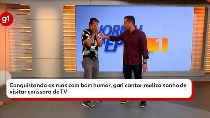 Gari Manoel realiza sonho de visitar a emissora EPTV em Campinas. Reprodução: Globo