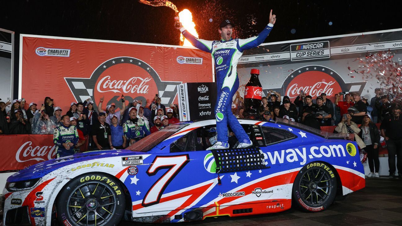 Daniel Suarez vence a Coca-Cola 600 em homenagem a Kyle Busch
