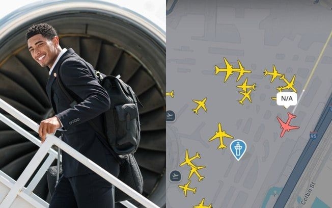 Delegação do Real Madrid chegou atrasada ao aeroporto de Nova York devido a problemas com o voo. Reprodução: Esporte IG