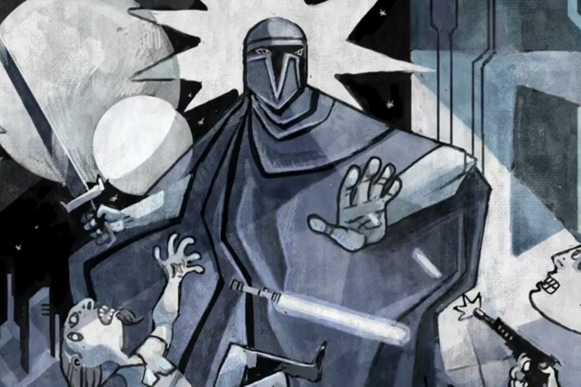 Mural retrata as Cruzadas Mandalorianas, parte da história expandida de 'Star Wars'. Reprodução: Gizmodo