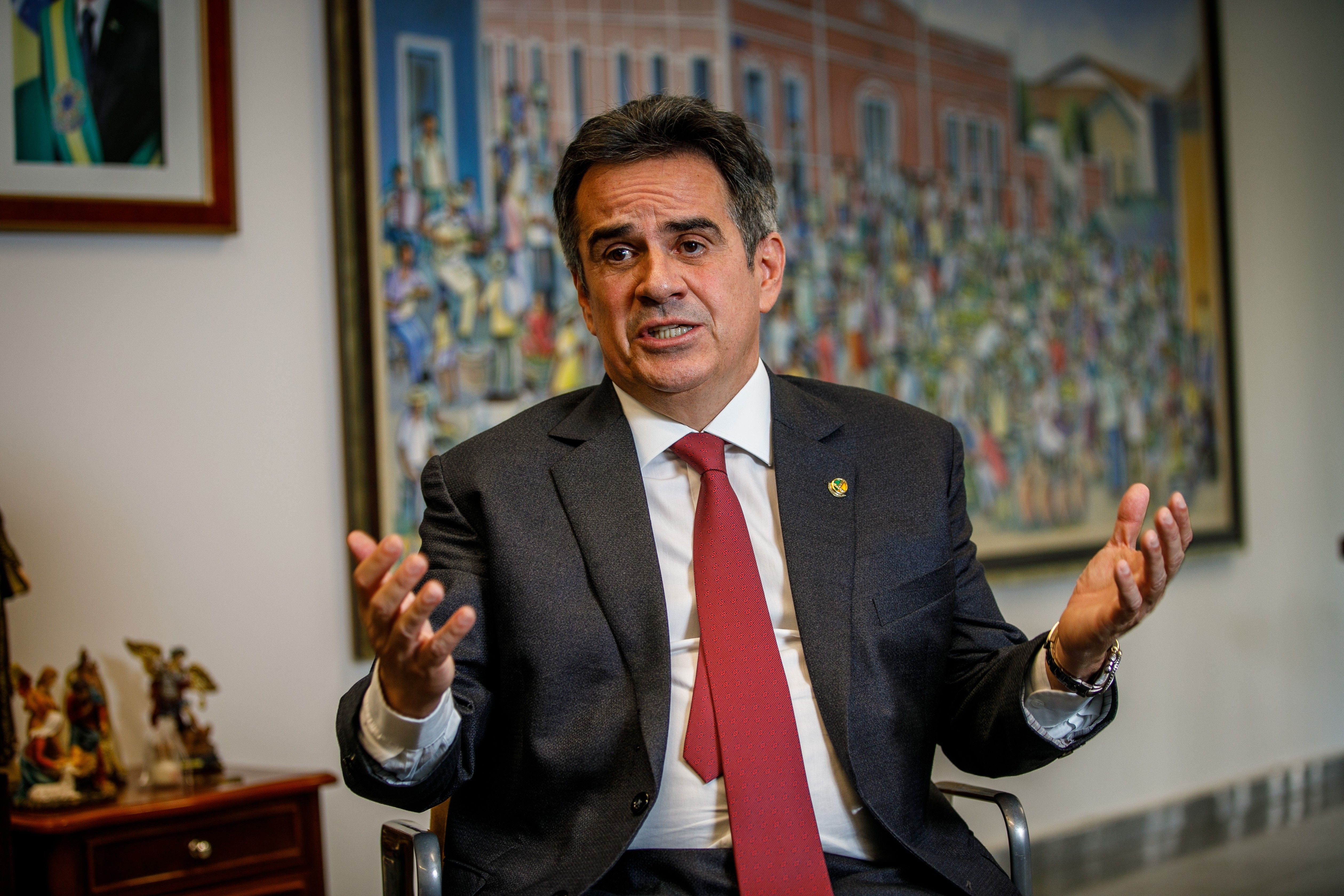 Ciro Nogueira em entrevista exclusiva, sinal de aproximação ao PT para palanque na eleição.. Reprodução: Oglobo