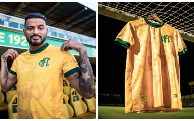 Mirassol apresenta camisa homenageando a Seleção Brasileira de 1970.; Legenda da imagem. Reprodução: iG Esporte