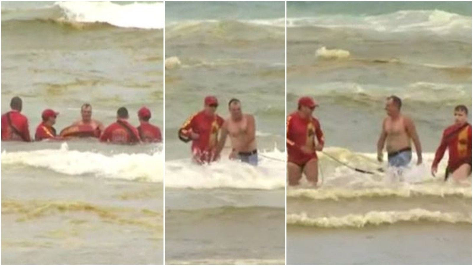 TV Verdes Mares flagra afogamento na Praia do Futuro no primeiro dia de operação na alta temporada. Reprodução: G1