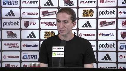 Filipe Luís analisa empate do Flamengo com o Ceará e expressa decepção com o desempenho da equipe.; Reprodução: Globo