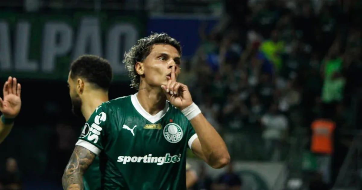Jogador do Palmeiras, Ríos, se desculpa após gesto aos torcedores após gol contra o Cerro Porteño. Reprodução: R7