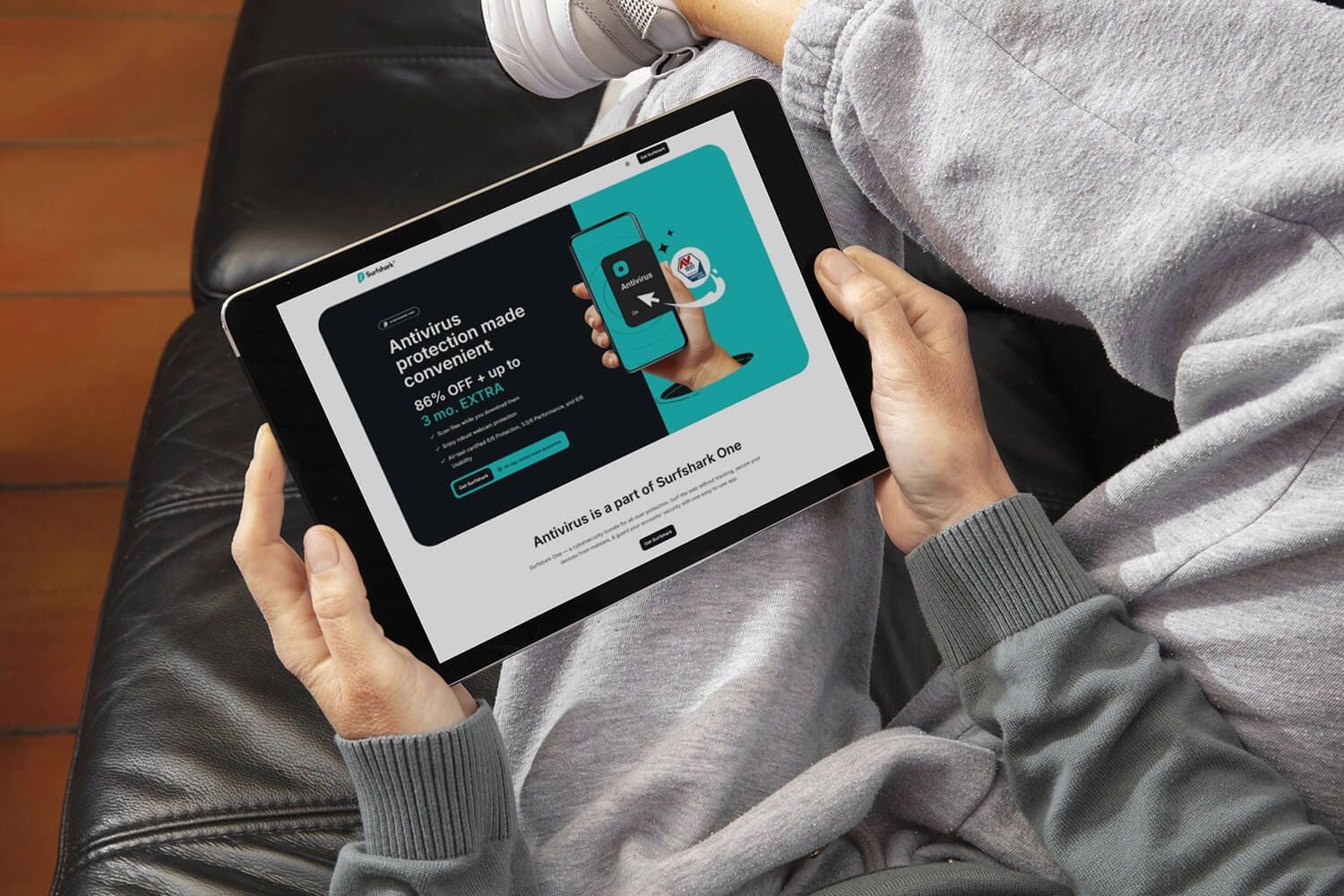 Ofertas imperdíveis da Surfshark incluem VPN e antivírus.; Reprodução: Gizmodo