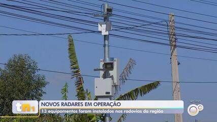 Novos radares de velocidade começam a operar na Rodovia Waldomiro Corrêa de Camargo em Itu. Reprodução: Globo