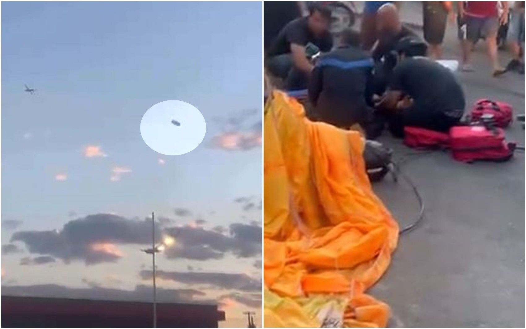 Aluna se recupera após queda durante salto de paraquedas em Anápolis. Reprodução: Globo