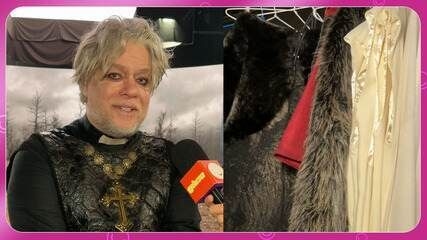 Fábio Assunção revela que figurino de 'Nosso Lar 3' pesa 20 kg por dia. Reprodução: Globo