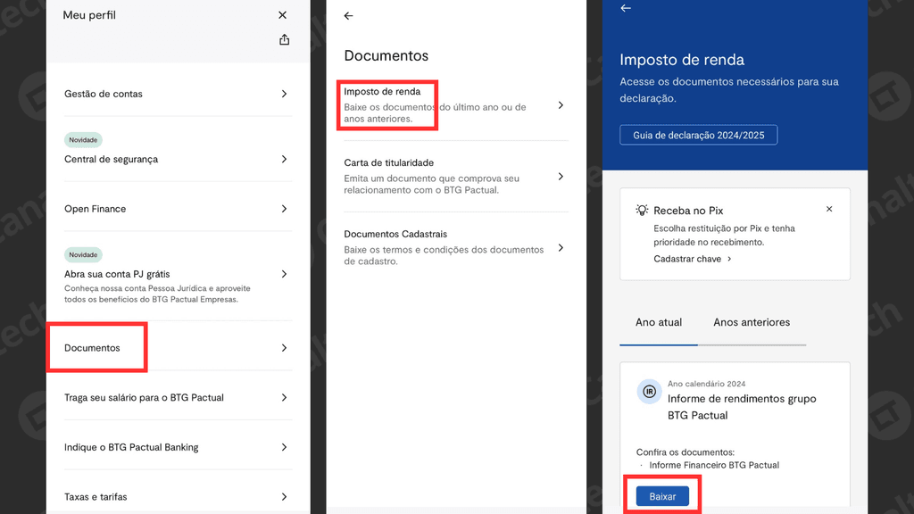 Guia prático para consultar informe de rendimentos do BTG