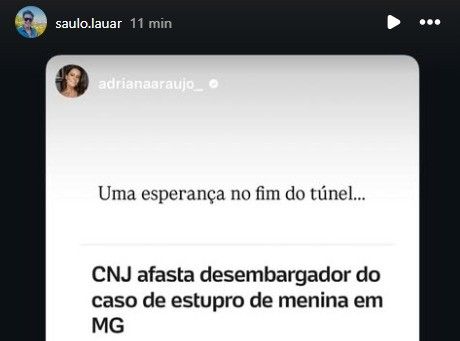 [Primo que denunciou abuso envolvendo desembargador afastado diz ter encontrado esperança]. Reprodução: Oglobo