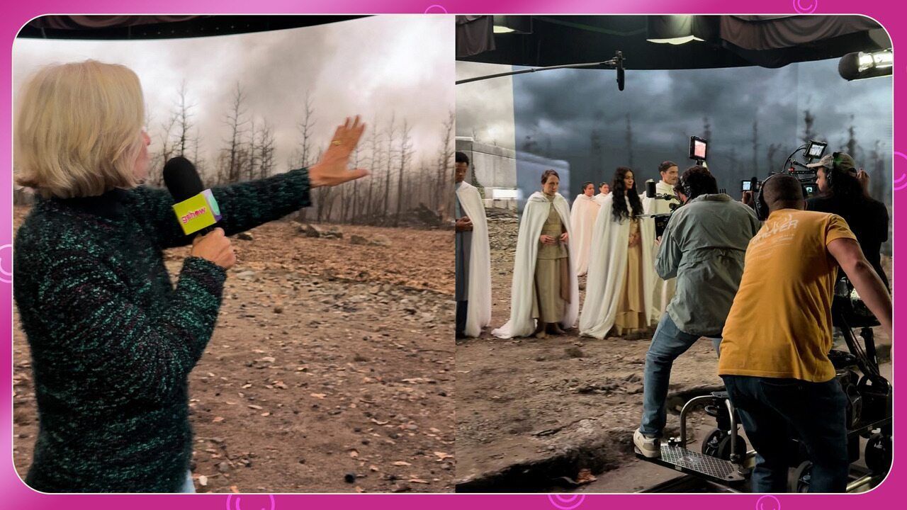 Painéis de LED 3D criam cenários virtuais para 'Nosso Lar 3' no estúdio. Reprodução: Globo