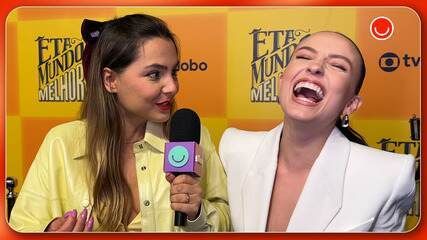 Atriz Larissa Manoela brilha no tapete vermelho da festa de lançamento de Êta Mundo Melhor! Legenda da imagem. Reprodução: Globo