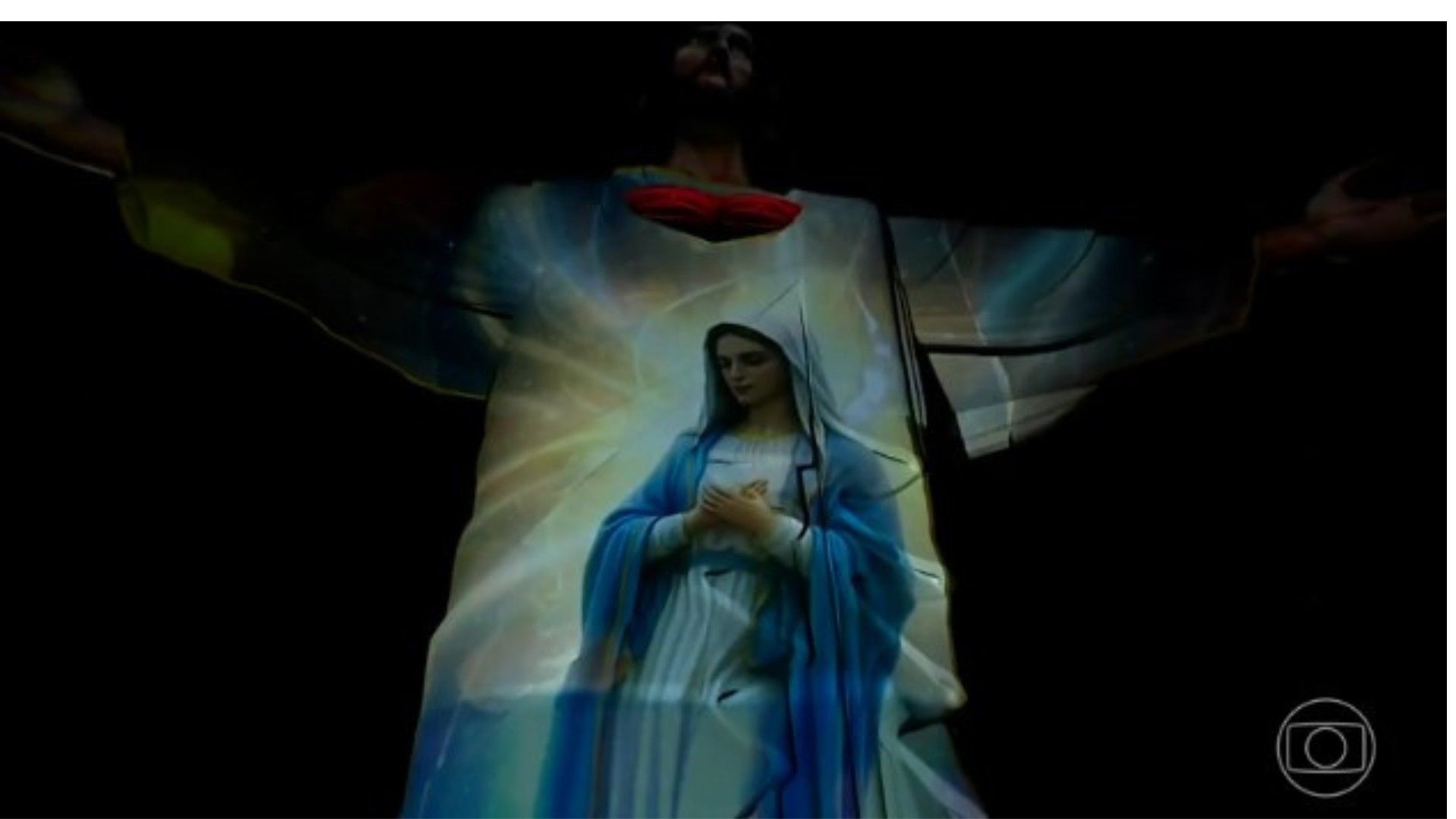 Projeção no Cristo Protetor destaca solidariedade após enchentes no RS. Reprodução: G1