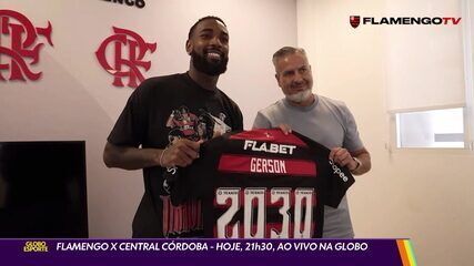 Gerson renova contrato com o Flamengo até 2030 após proposta do Zenit. Reprodução: Globo