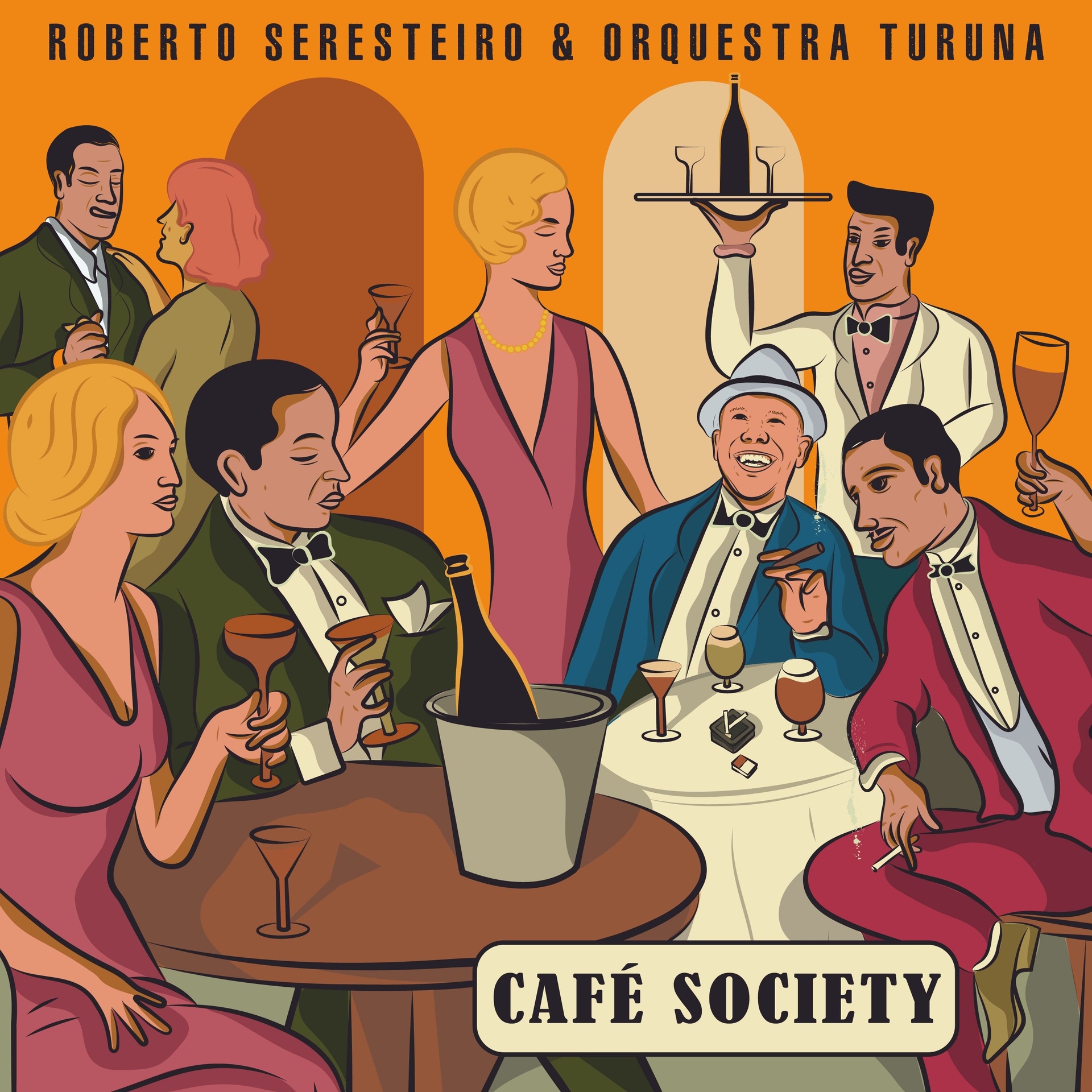 Capa do EP 'Café society' de Roberto Seresteiro, com arte de Jonas Ribeiro. Reprodução: Globo.