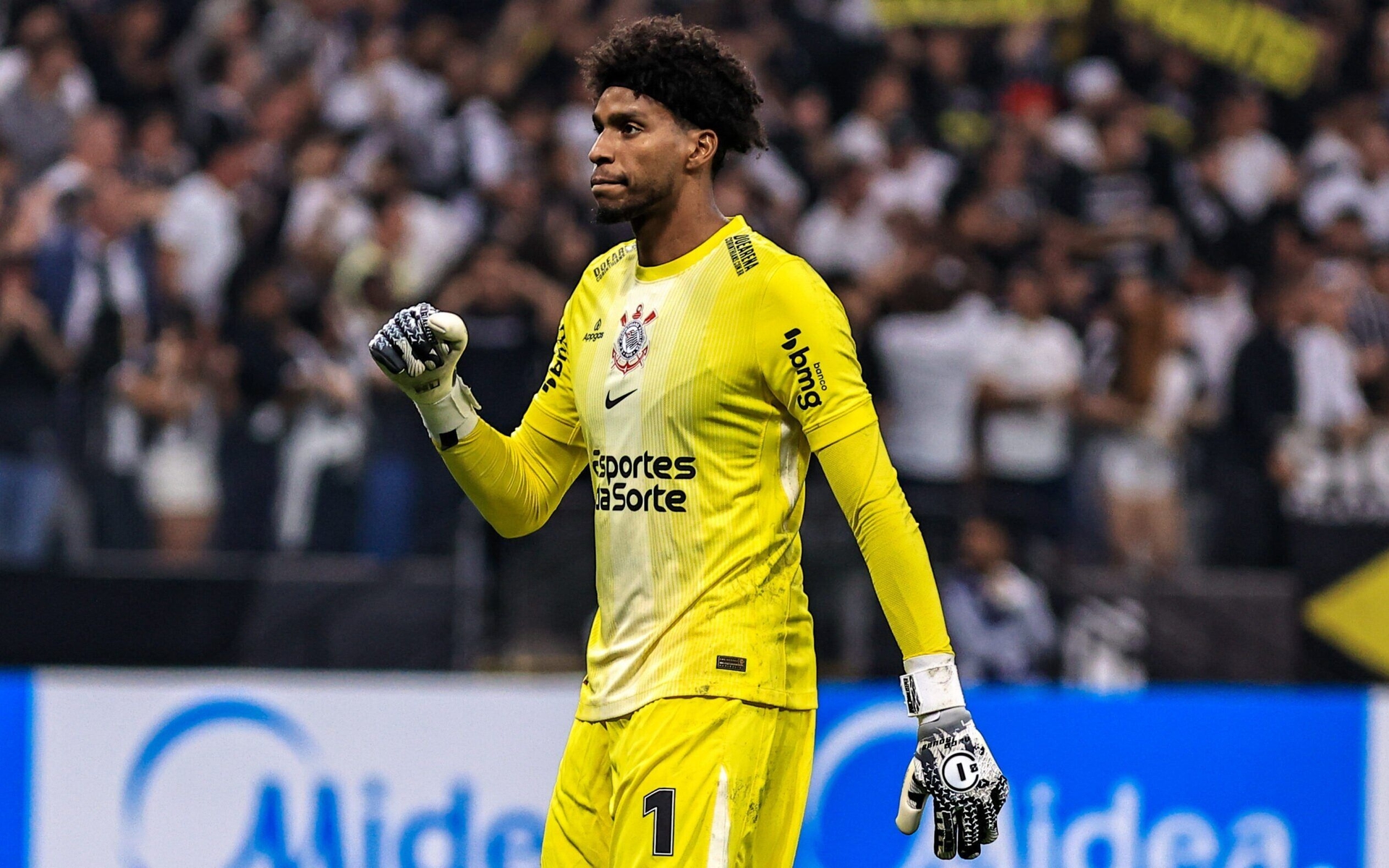 Goleiro Hugo Souza fala sobre o empate do Corinthians com o América de Cali. Reprodução: Lance