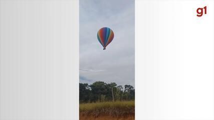 Balão com 35 pessoas cai em área rural de Capela do Alto, resultando na morte de uma mulher. Reprodução: Globo