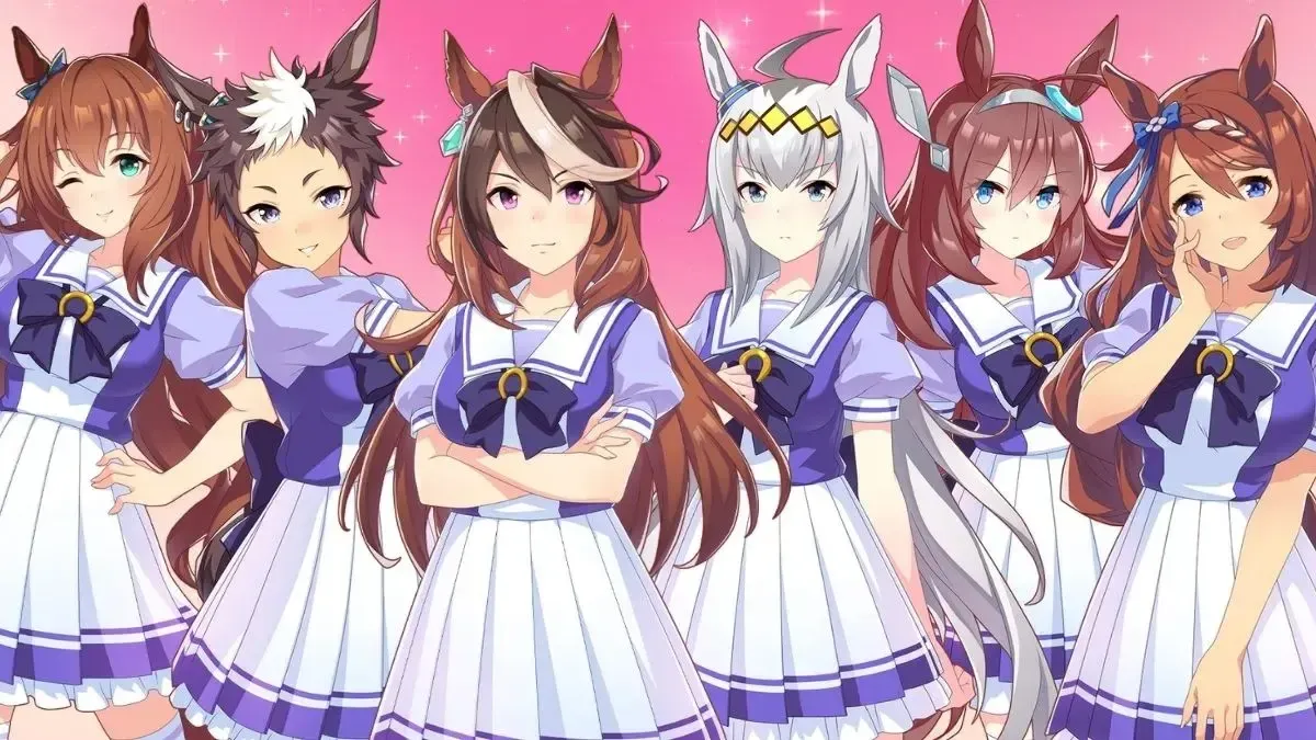 Cavalos icônicos dos anos 70 e 80 em destaque no Umamusume: Pretty Derby. Reprodução: GosuGamers