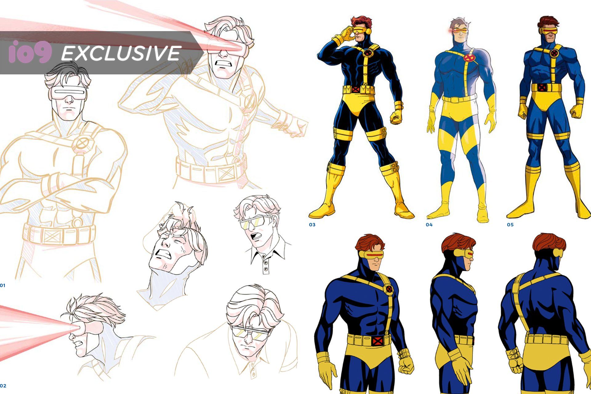 Preview das novas artes de Cyclops na série X-Men '97. Reprodução: Gizmodo