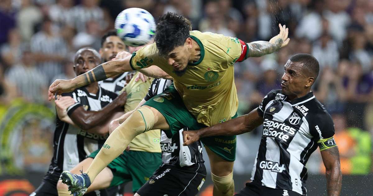 Gustavo Gómez marca o gol da vitória, se tornando o zagueiro com mais gols na história do Palmeiras. Reprodução: Terra